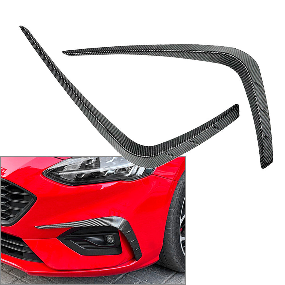 Front Bumper Side Spoiler Splitter Carbon for Ford Focus MK4 ST Line 2019-2022