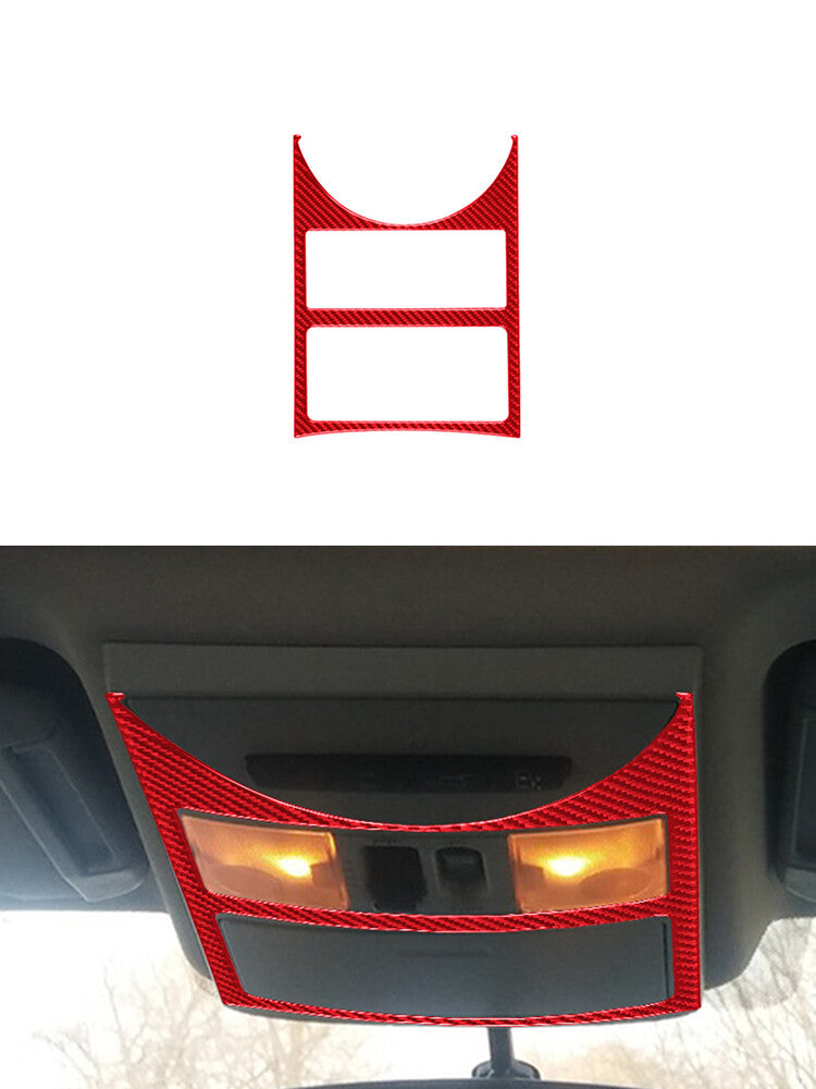 Red Carbon Fiber Ceiling Light Frame Trim Cover for Nissan Quest 2004-2006 TypeB