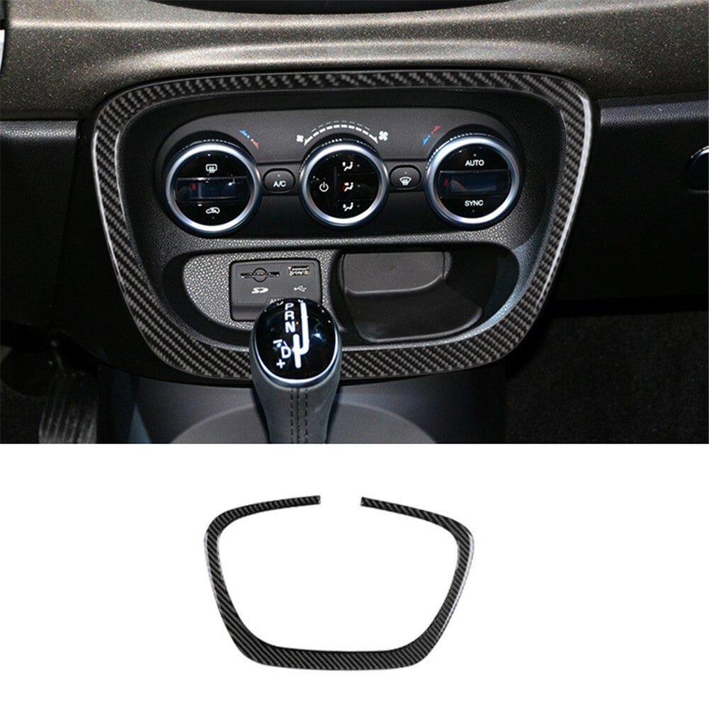 Carbon Fiber Climate Control Surround Panel Cover Trim for Fiat 500L 2014-2017