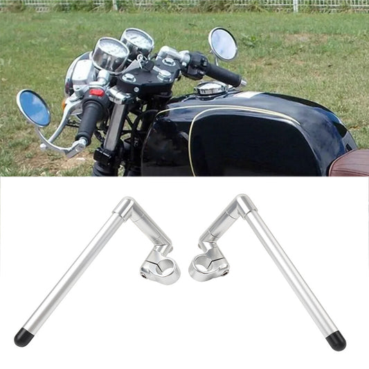 31MM Cafe Racer Bars 7/8 Universal Clip-On Handlebar Fork Tube Silver