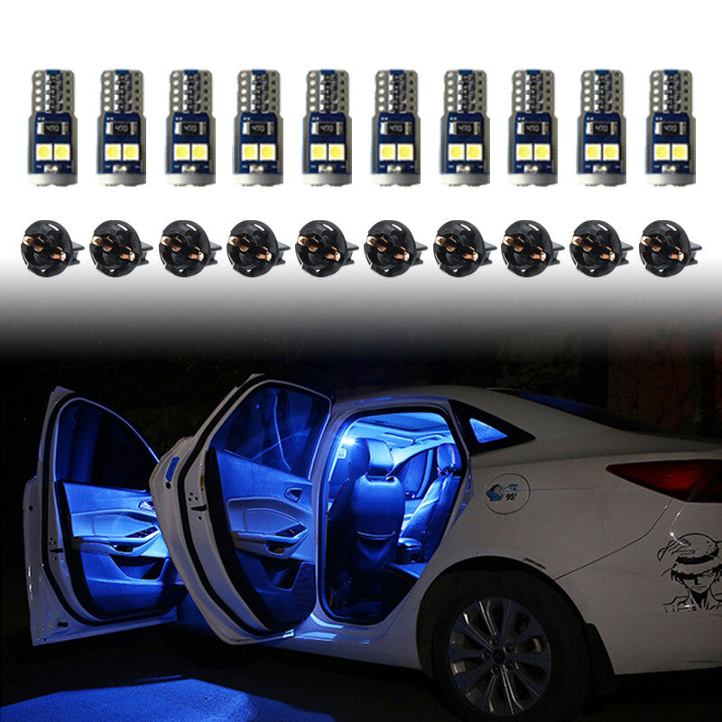 Ice Blue Light 10Pcs T10 3030-6SMD LED Lights License Plate High Lights Bulb
