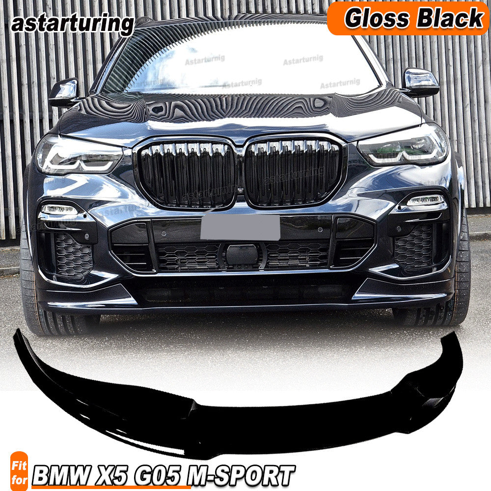 Fit for BMW X5 G05 M-SPORT 2019-2022 Gloss Black Front Bumper Lip Chin Spoiler