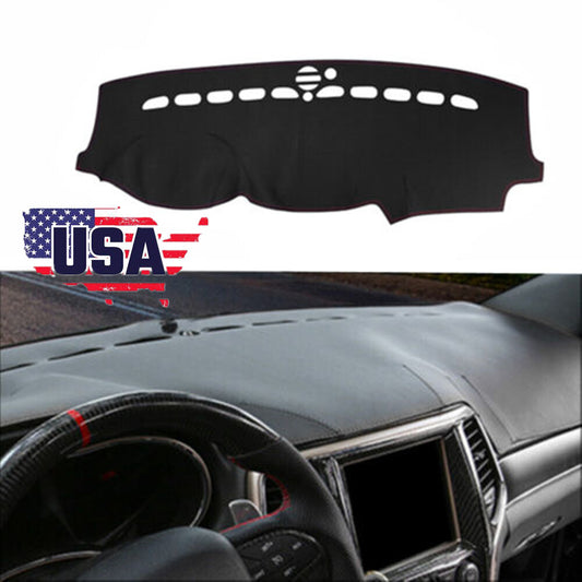 Leather Dashmat Dashboard Cover Dash Mat for Jeep Grand Cherokee 2011-2017 Black