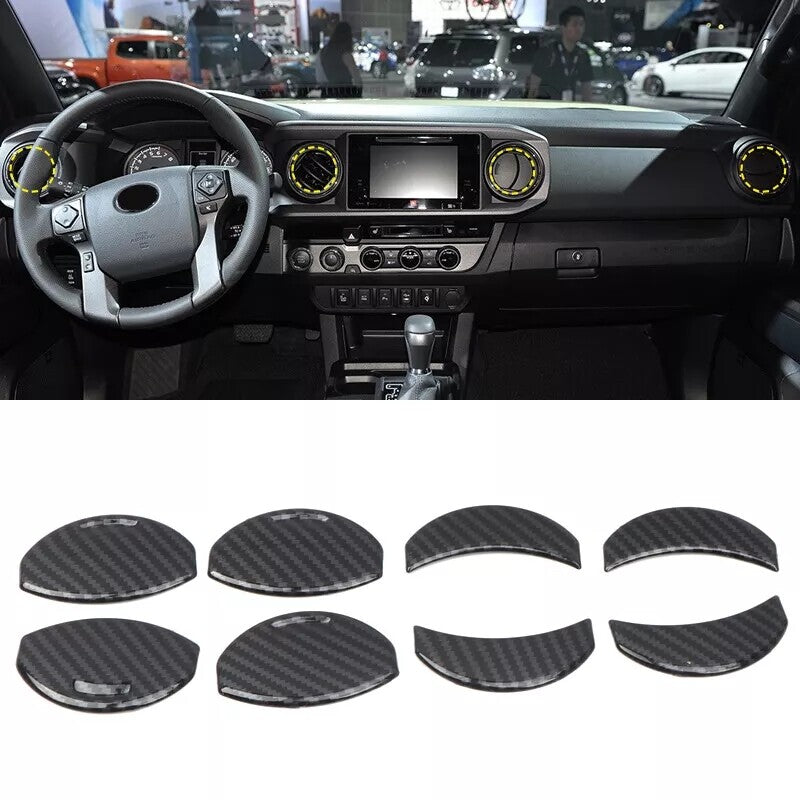 Air Condition Vent Outlet Cover Trim ABS Carbon Fiber for Toyota Tacoma 16-22