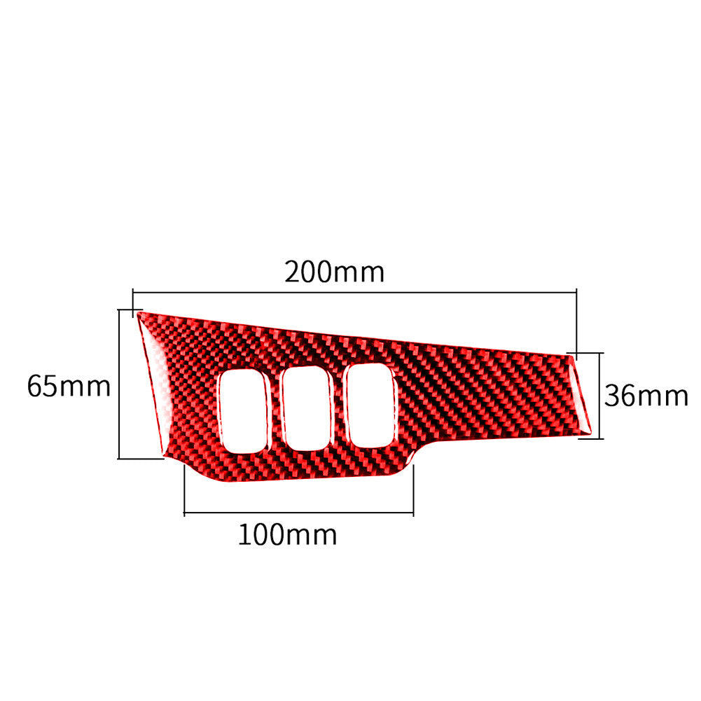 Red Carbon Fiber Headlight Switch Panel Cover Fit for Mitsubishi Lancer 2008-15