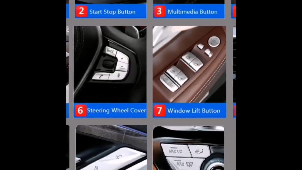 Stainless for BMW 5 Series G30 Car Interior for Seat Memory Switch Panel Cover Trim