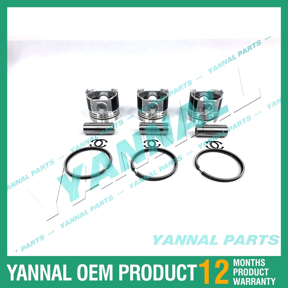 3-piece piston with piston rings + 0.5 mm for Kubota D1101 engine (oversized)