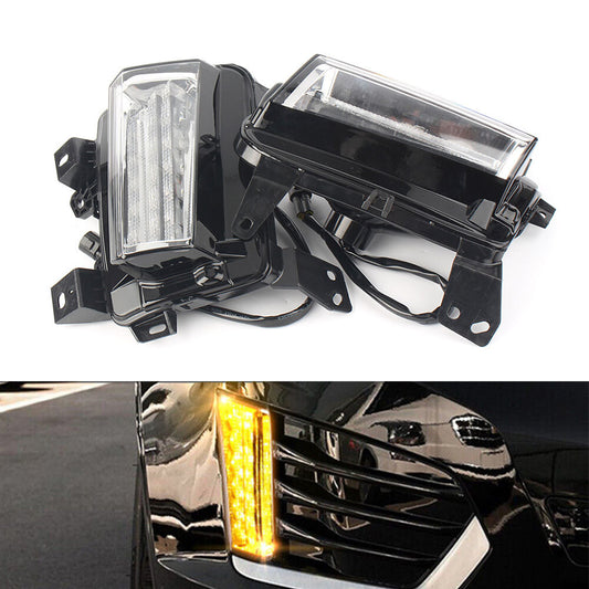 LED DRL w/Turn Signal Bumper Fog Lights Lamps Fit 2017-2019 2018 for Cadillac XT5