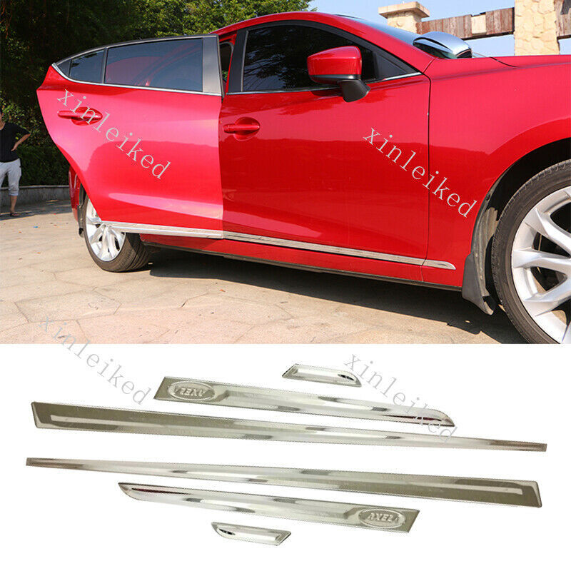 Silver Panel Side Door Body Molding Trim Cover for Mazda 3 Axela sedan 2017-2018