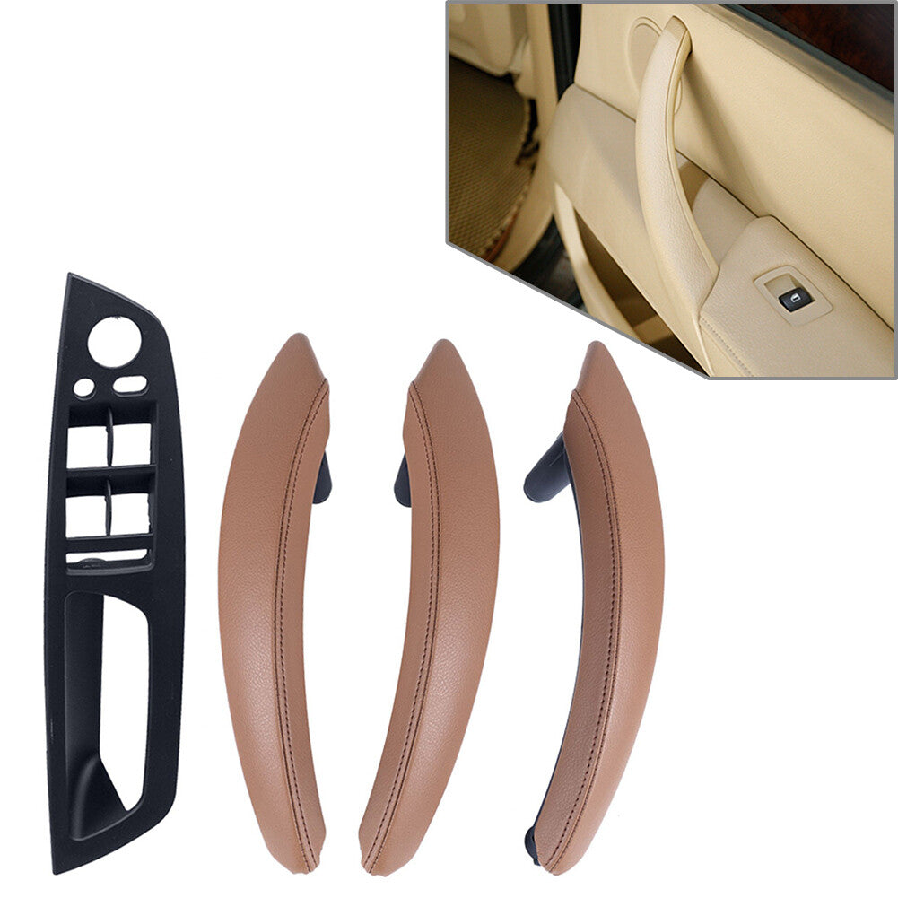 7x Leather Inner Interior Door Pull Handle Trim fits for BMW X5 E70 X6 E71 LHD