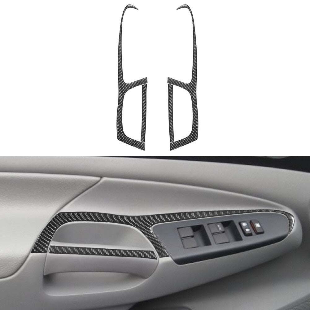 4Pcs Front Door Inner Handle Trim Cover Carbon Fiber for Toyota Tacoma 2012-2015