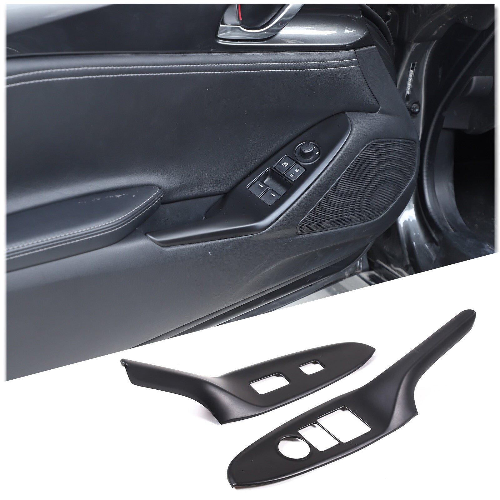 Matte black ABS gear shift cup holder trim frame for Toyota Tacoma 2016-22