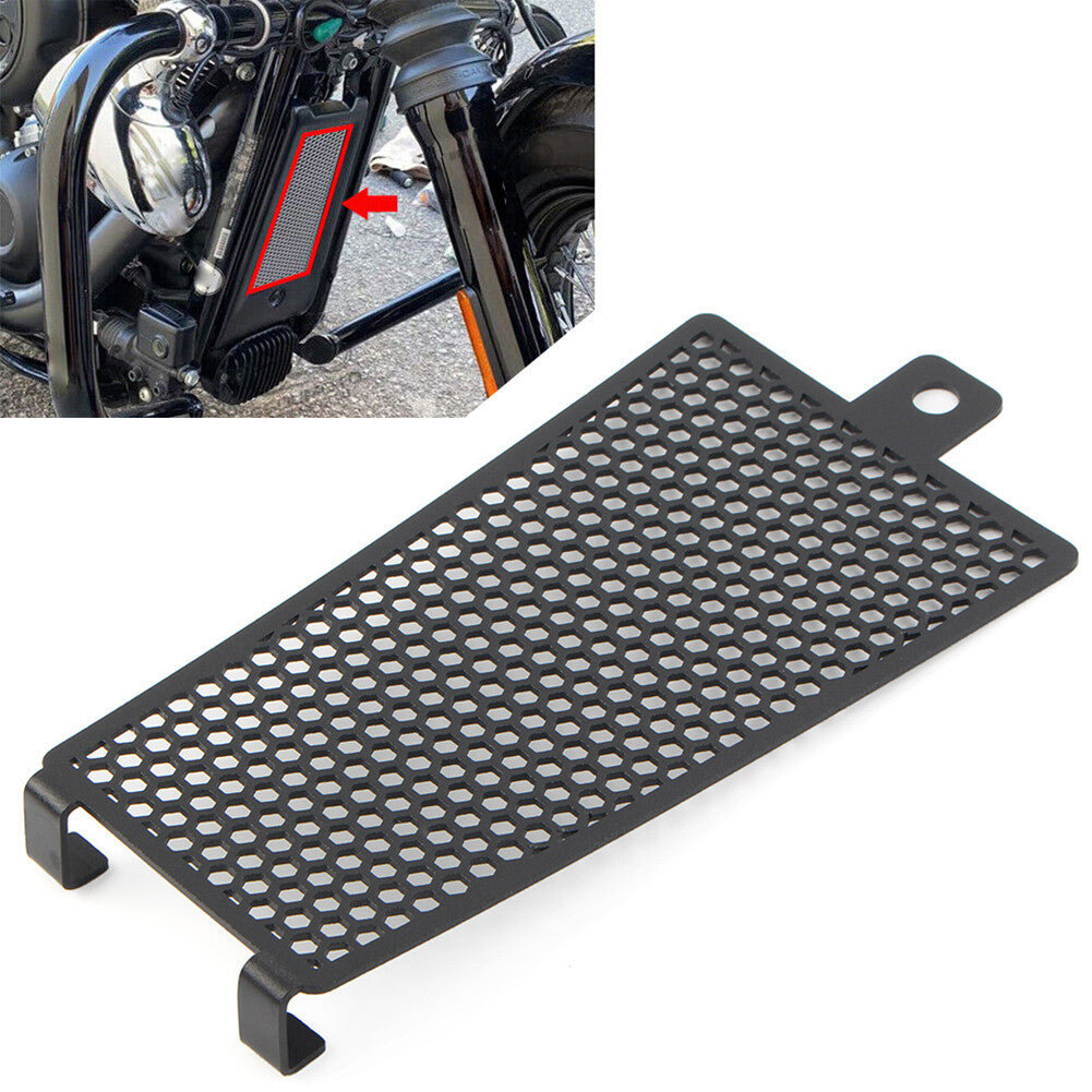 Oil Cooler Radiator Grille Cover for Harley Softail Deluxe Low Rider 18-22 Black