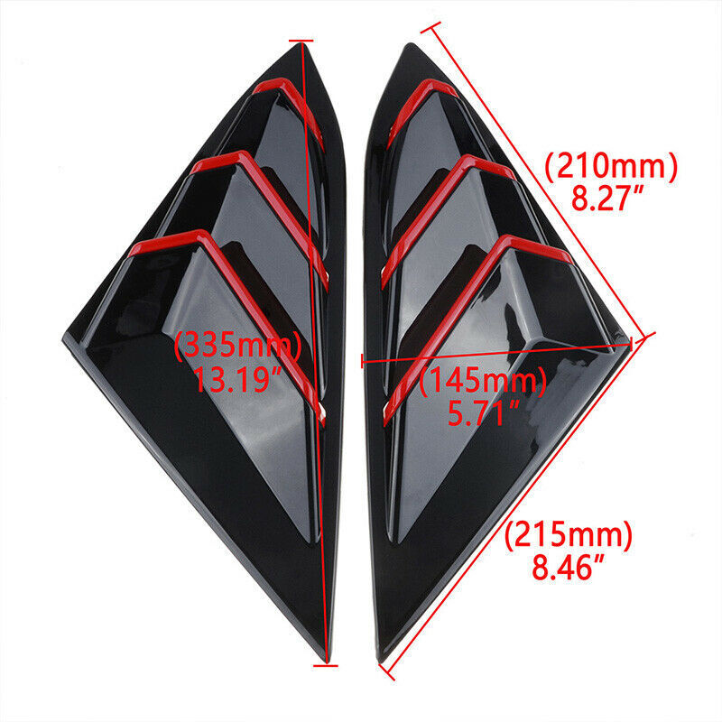 Blind for Honda for Civic 2016-2021 BodySide Air Vent Window Cover Black Red