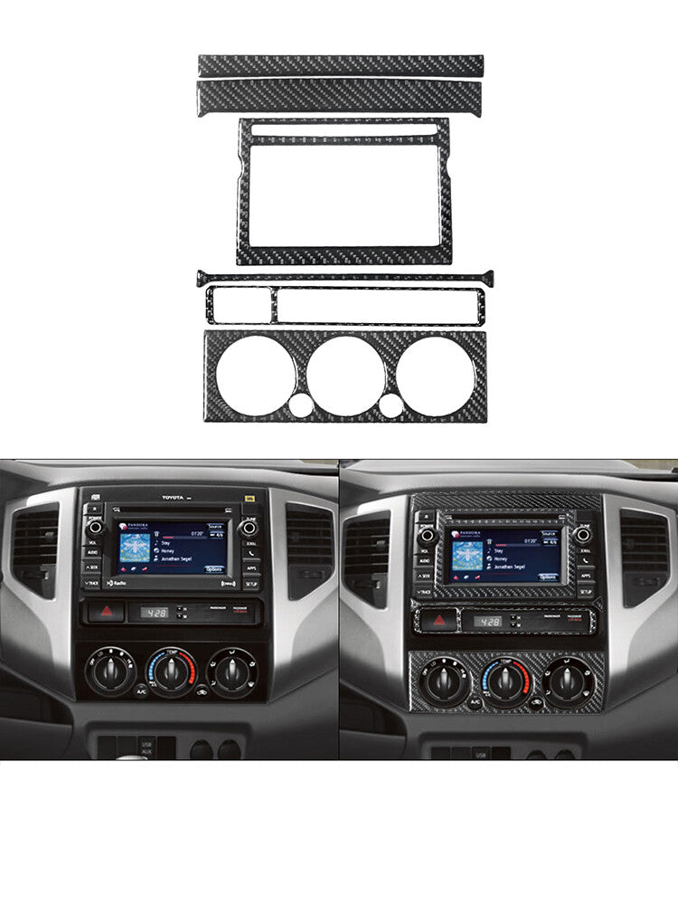 for Toyota Tacoma 2012-2015 6Pcs Central Control Type-B Trim Cover Carbon Fiber