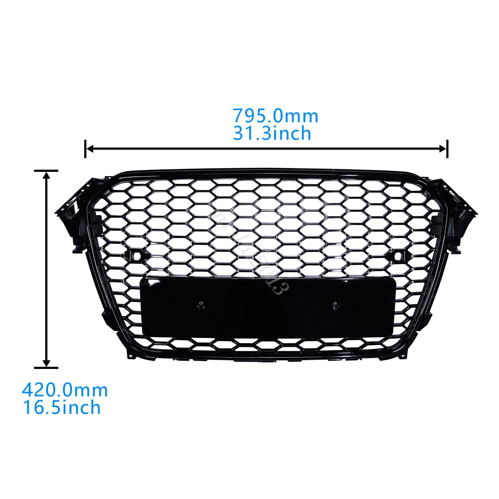 Gloss Black For 13-16 for Audi for A4 /S4 RS B8.5 Honeycomb Mesh Front Hood Bumper Grille
