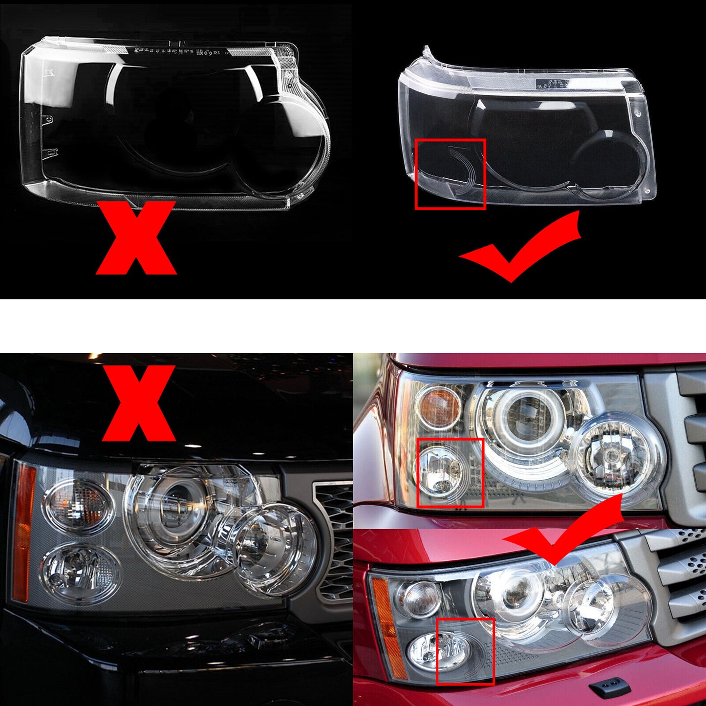 Left headlight lens cap for Land Rover for Range Rover Sport 2006 - 2009