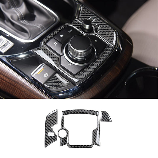 Carbon Fiber Interior Media Audio Console Cover Trim for Mazda CX-9 2016-2022