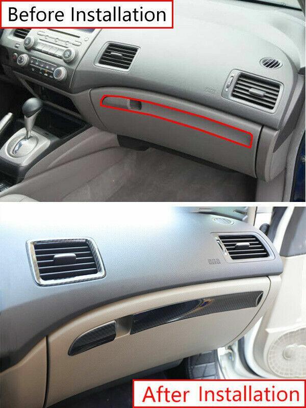 for Honda for Civic 8Th 2006-2011 Carbon Look Dashboard for Co -Pilot Strip Cover Trim