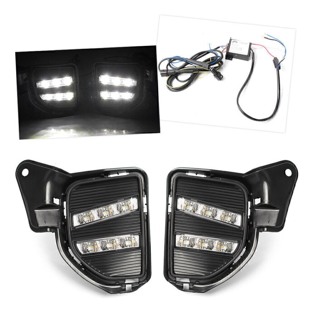 2pcs Fog Light DRL Daytime Running light For Fit for Toyota Hiace 200 2014-2017