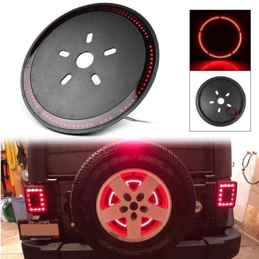 Red Spare Tire Brake LED Light Ring 3rd Decor Light for 07-18 for Jeep for Wrangler JK