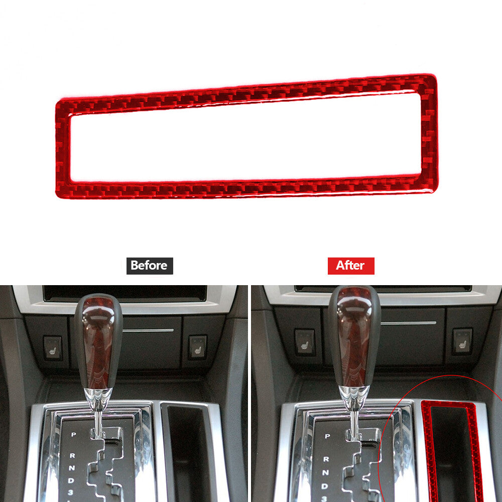 Red Carbon Fiber Gear Shifter Storage Frame Cover Trim for Chrysler 300 2005-07