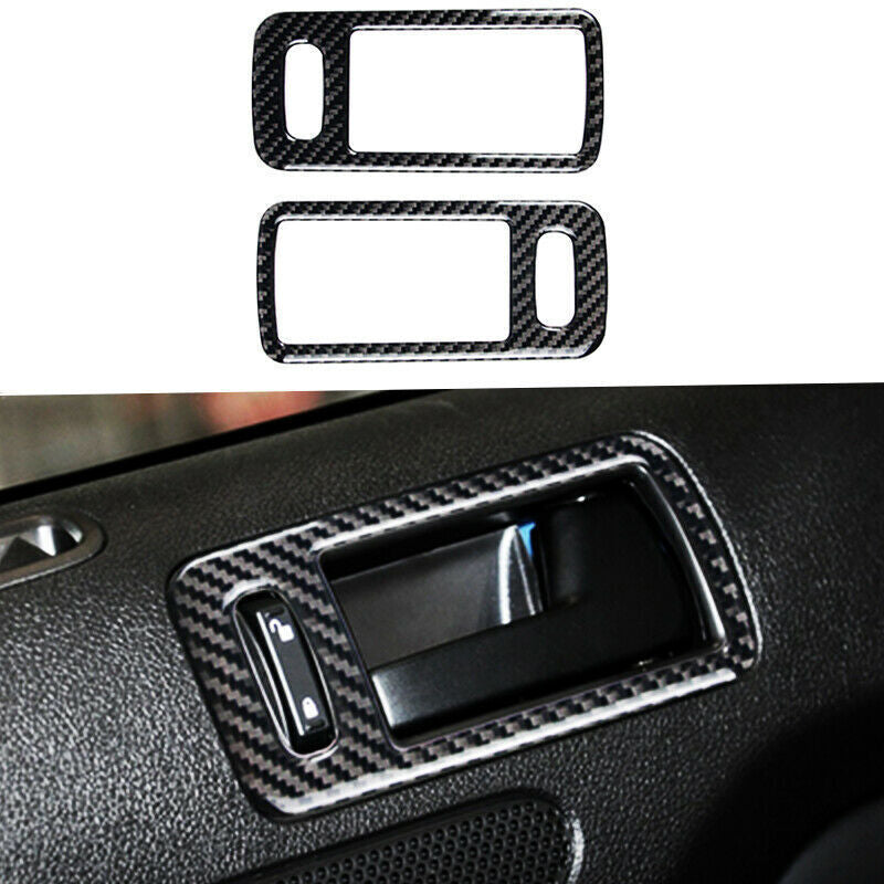 Genuine Carbon Fiber Car Interior Door Handle Cover for Ford for Mustang 2009-2013