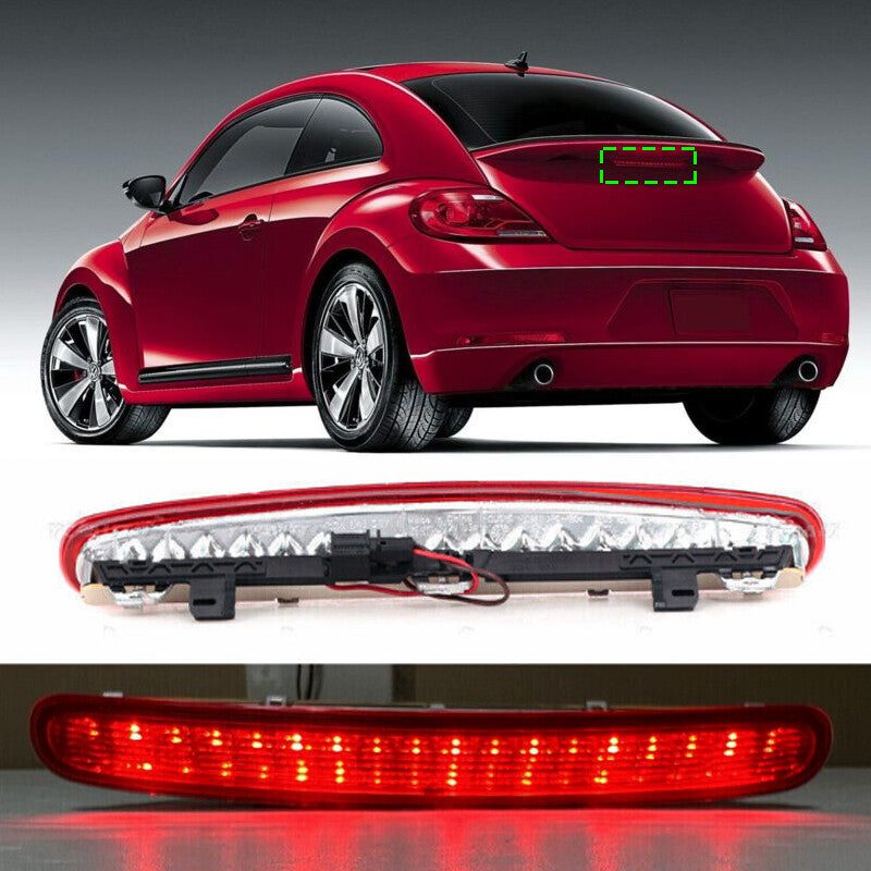 The third rear brake stop taillight is applicable to for Volkswagen Beetle models from 2012, 2013, and 2014-19.