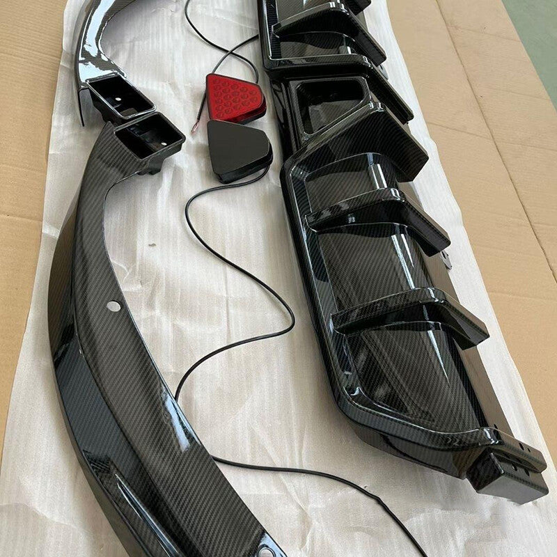For 2016-22 for Honda for Civic 4Dr Sedan w/ LED Rear Bumper Diffuser Lip Glossy Black