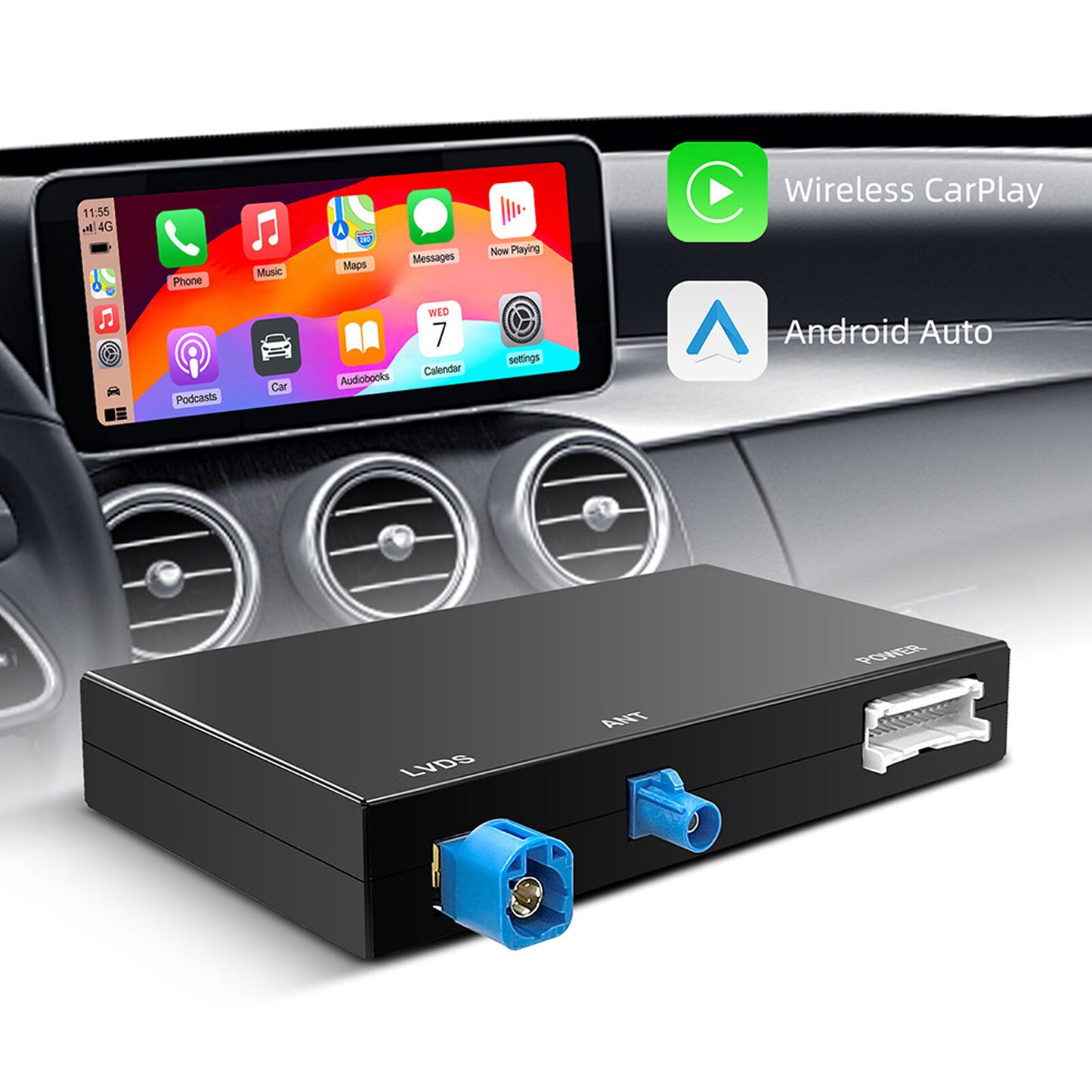Wireless CarPlay Android Auto Interface for Mercedes W205 NTG 5.0 C Class