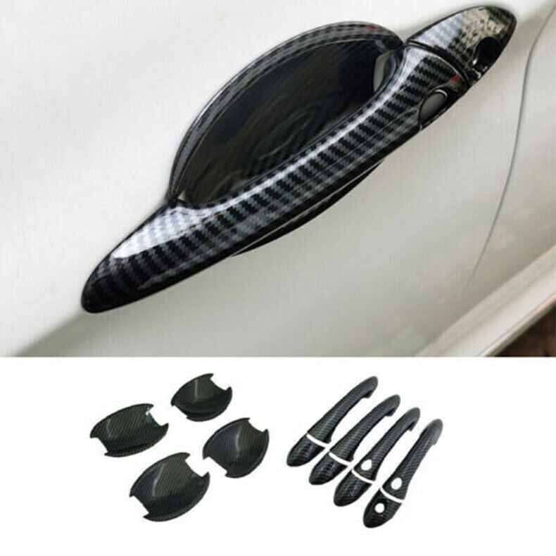 for Hyundai Sonata 2011-2014 Carbon Fiber Door Handle Cover+Cup Bowl Combo Trims