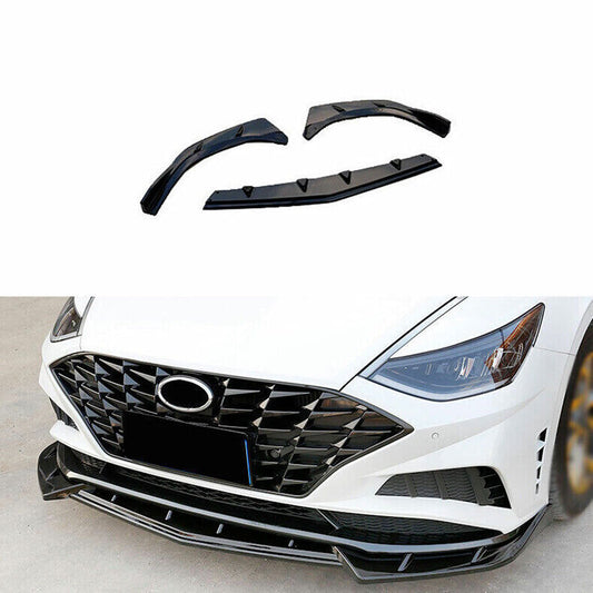 3x for Hyundai Sonata 2020-23 Black Front Bumper Lip Chin Splitter Spoiler Guard
