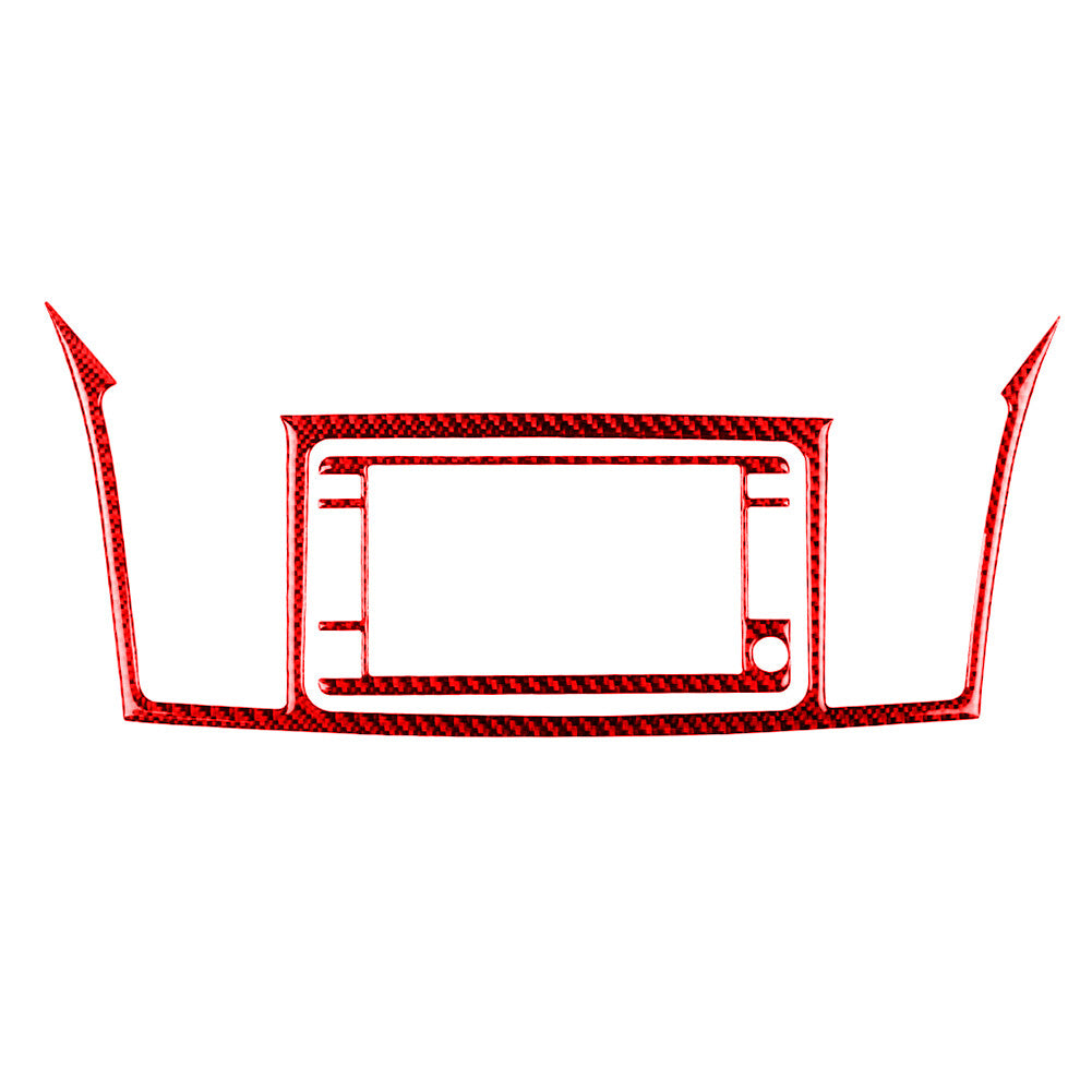 Red Carbon Fiber GPS Navigation Display Cover Trim for Mitsubishi Lancer 2008-15