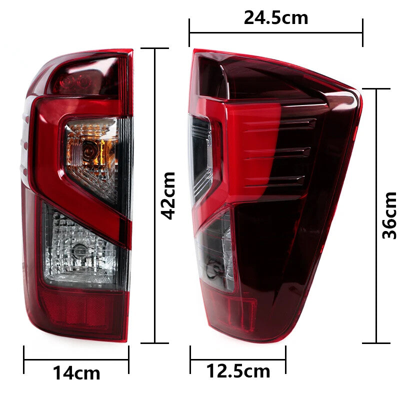 A pair of LED taillights and turn signals for the 2021 for Nissan Navara NP300.