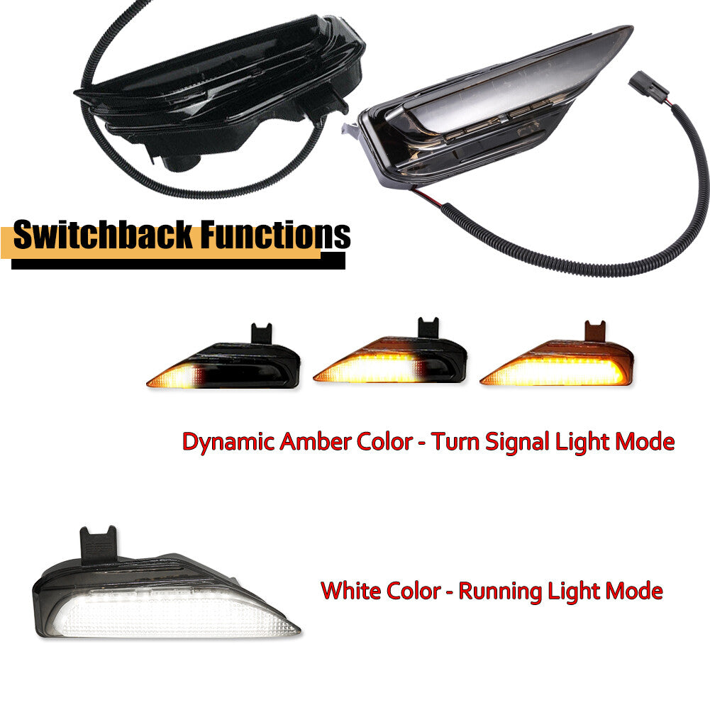 LED turn signal fog lights for Infiniti Q50 Q50S Sport 2014 - 2020 front switchback models.