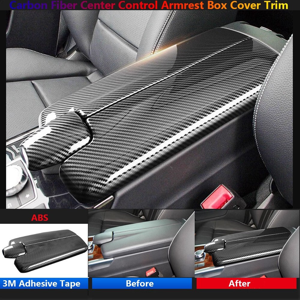 Carbon for Mercedes-Benz E CLS C218 W212 Center Console Armrest Box Cover Trims