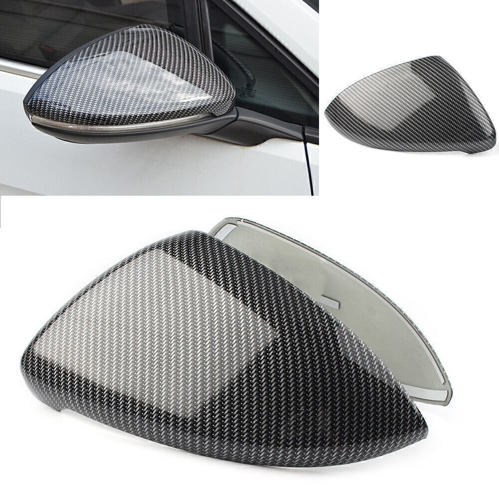for VW for Golf MK7 MK7.5 GTI R 2PCS ABS Carbon Fiber Side Mirror Cover Caps