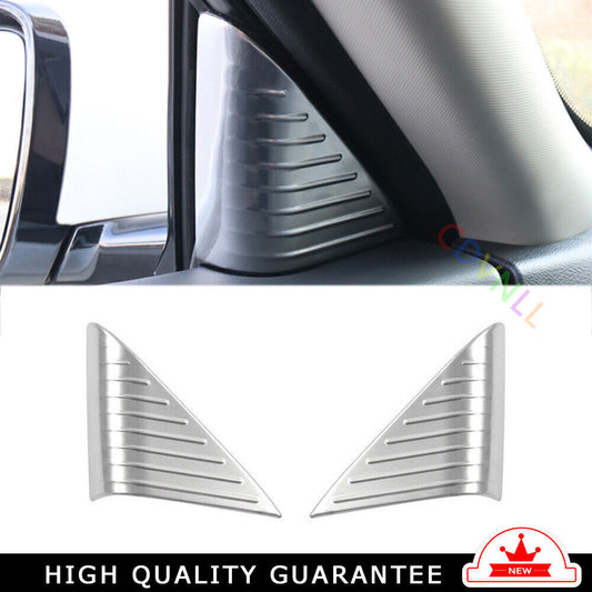 A Post Front Triangle Cover Trim 2X for Nissan Altima Teana 2019-22 Silver Steel