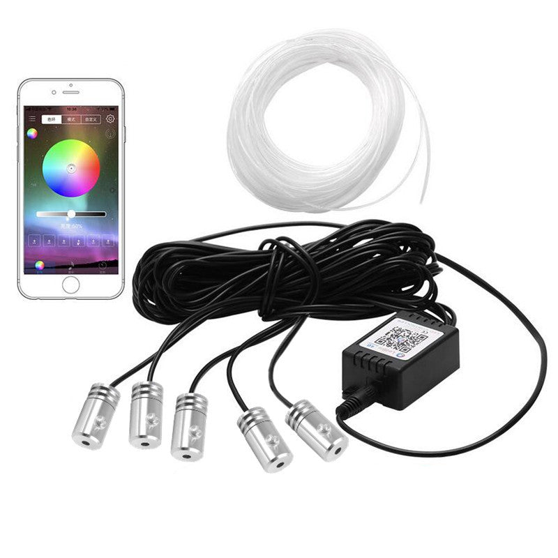 Car LED RGB Interior EL Neon Strip Atmosphere Multicolor light APP Phone Control