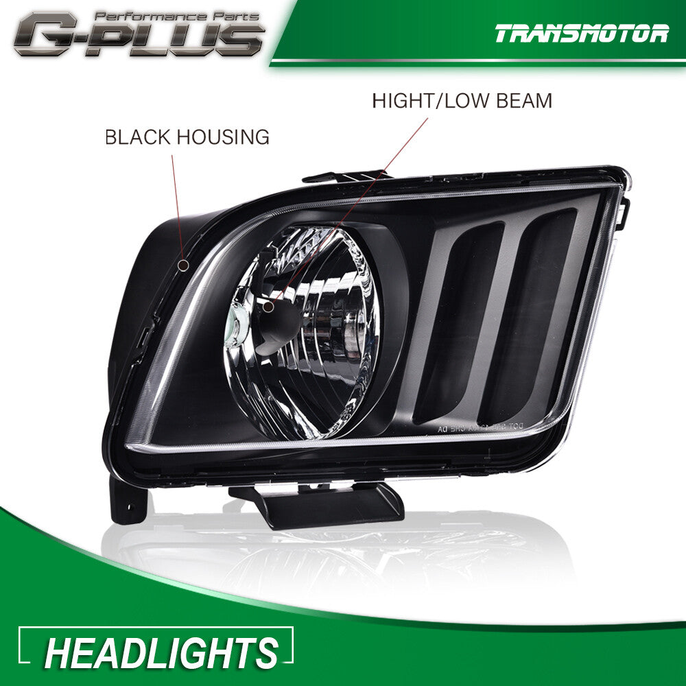 Black house headlights suitable for 05-09 for Ford for Mustang replacement lights in the USA.