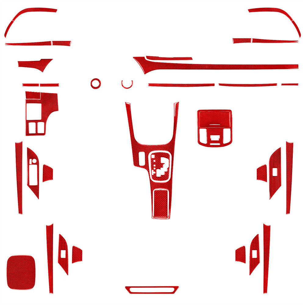 39Pcs Red Carbon Fiber Full Set Kit Decorative Trim For Toyot@ Hilux Revo 15-21
