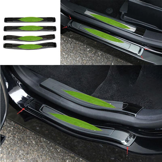 Black Protector Plate Titanium Threshold Bar Door Sill for Lincoln MKX 2016-2018