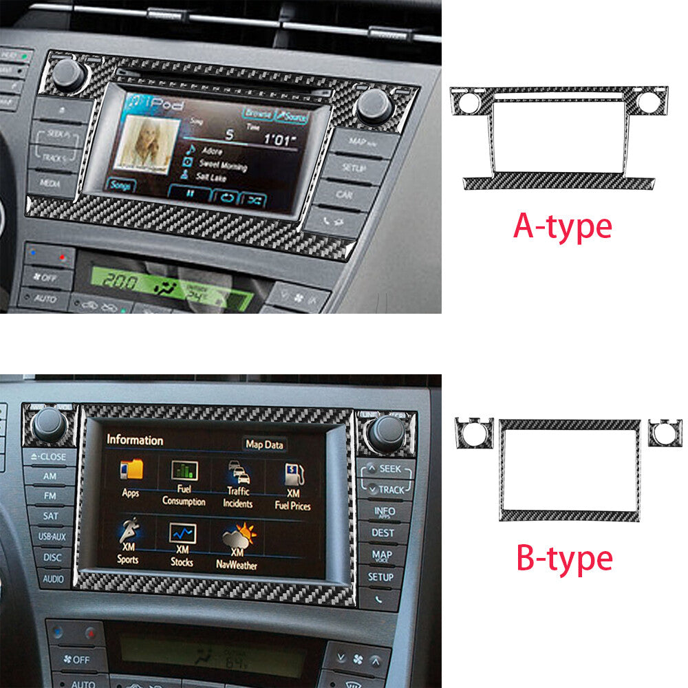 For Toyot@ Prius 2012-15 RHD Console Gear Shift Set Trim Kit Carbon Fiber 12Pcs
