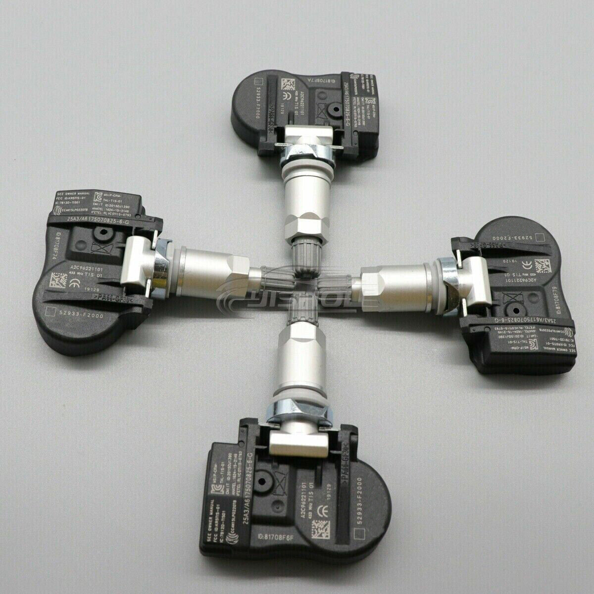 4-pack TPMS tire pressure sensors for Kia Rio and for Hyundai for Elantra 433MHz 52933-F2000