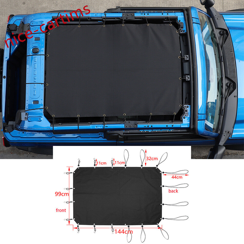 for Ford Bronco 2-Door 2021+ Oxford Cloth Car Roof Sunshade Shade Soft Top Cover