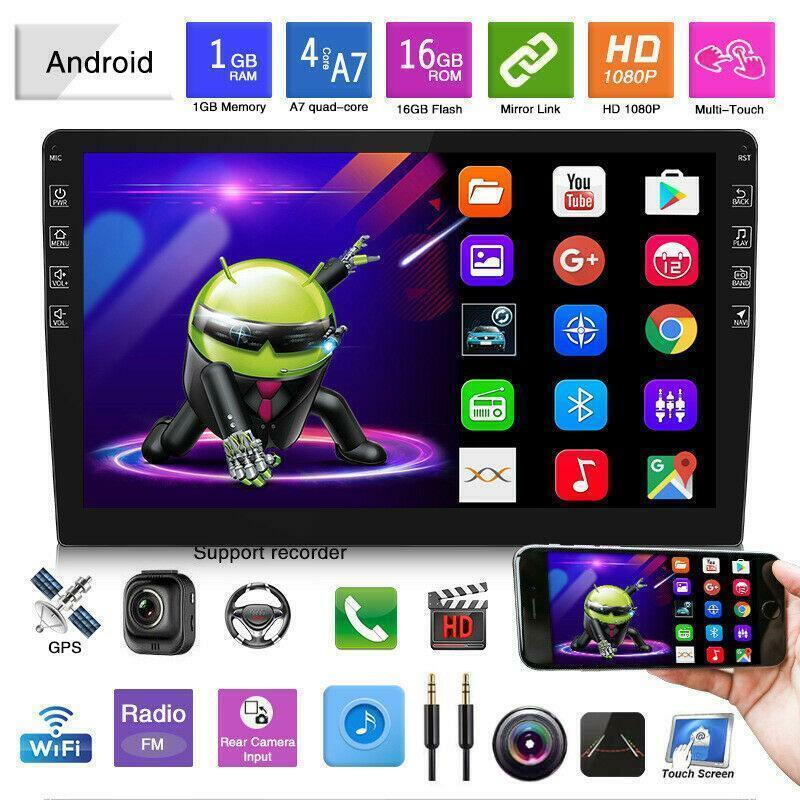 9 Android 9.1 Car Stereo GPS Navigation MP5 Player WiFi Quad Core Radio 2Din