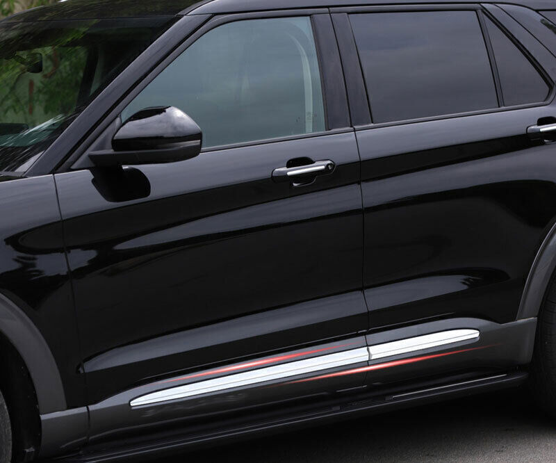 2020-2023 for Ford Explorer Chromed ABS Car Body Door Side Molding Cover Trim 4P