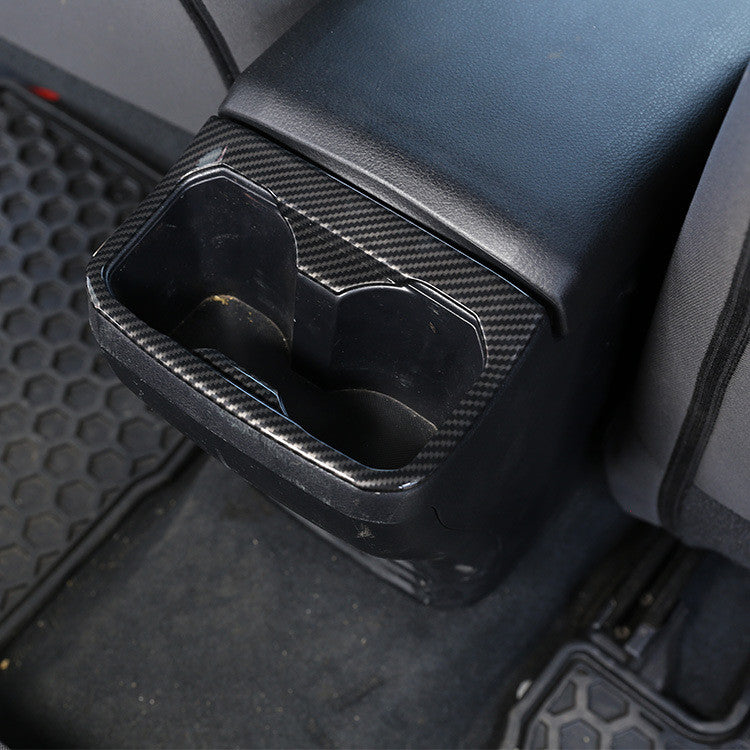 Carbon fiber rear cup holder trim for Toyota Tacoma 2016 - 2023 (1 piece)