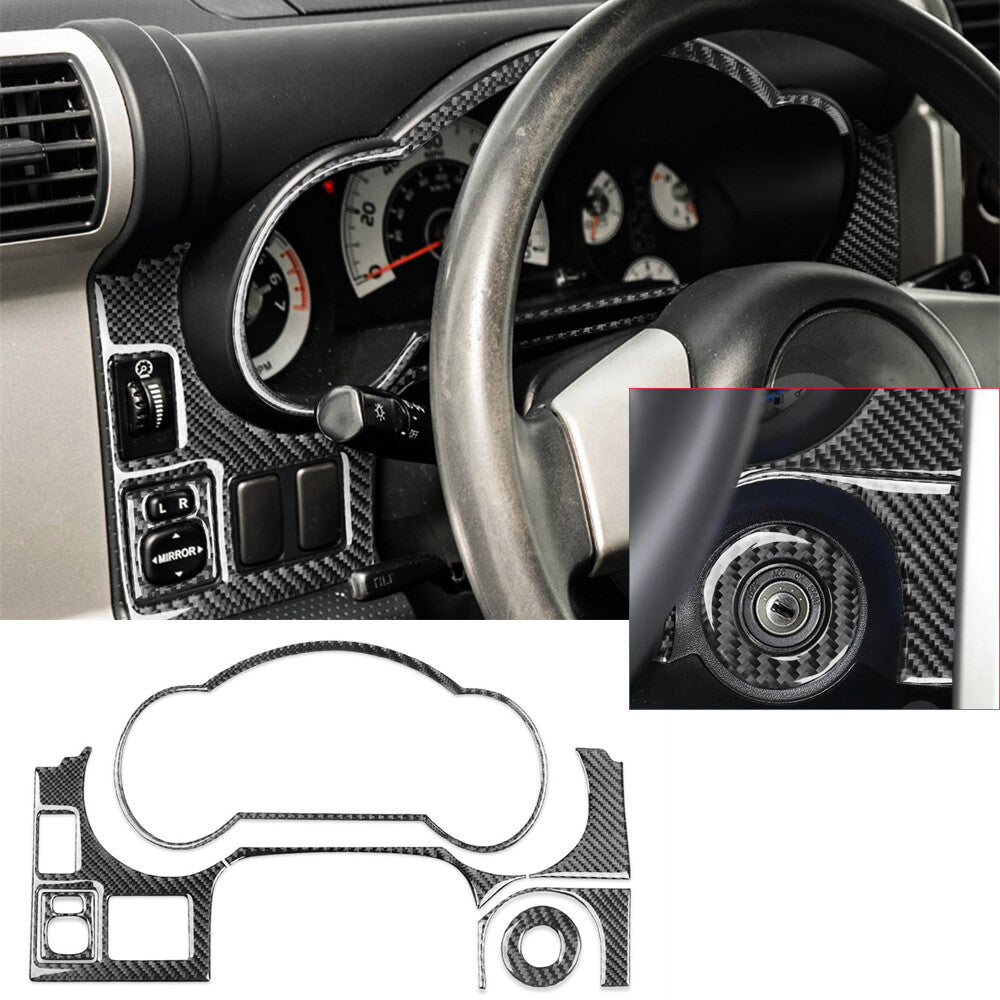 Kit For Toyot@ FJ Cruiser 2007-21 Car Dashboard Panel Set Trim 7Pcs Carbon Fiber