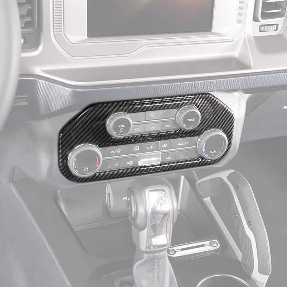 Suitable for 2021-2024 for Ford for Mustang carbon fiber air conditioning switch panel cover trim